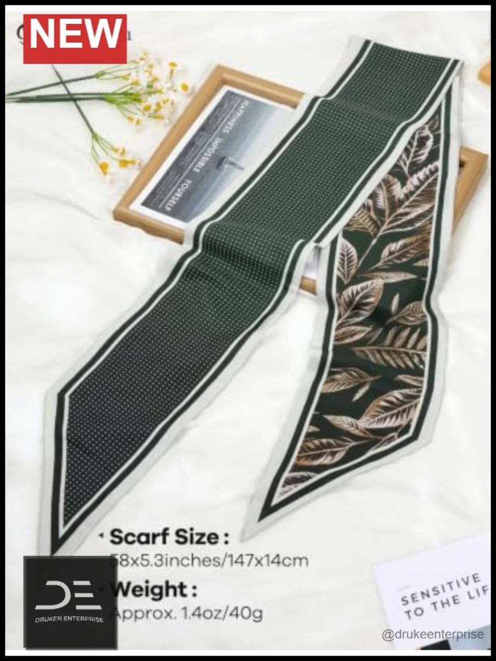 Satin Skinny Scarf for Women - Versatile Neck, Hair, Bag Scarf